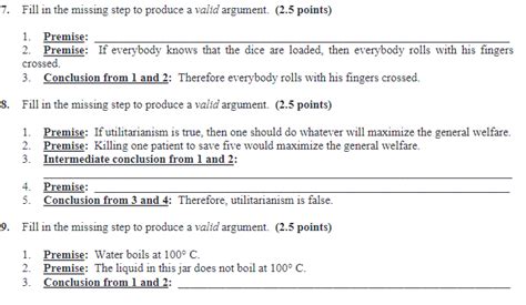 Solved 7 Fill In The Missing Step To Produce A Valid