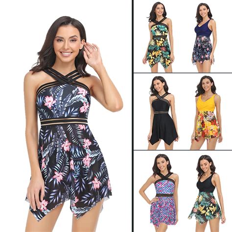 AG Floral Botanical Print Bikini Mesh Skirt Swimsuit Set Two Piece