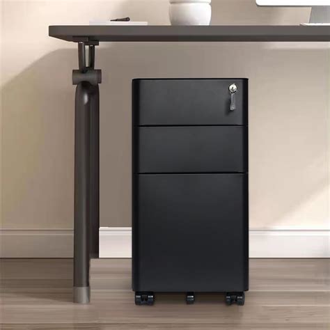 Panana Mobile Vertical File Cabinet Lockable Metal Cabinet With 3