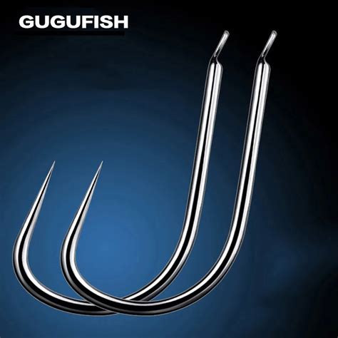 GUGUFISH 200Pcs High Carbon Steel Carp Fishing Hook Barbless Saltwater