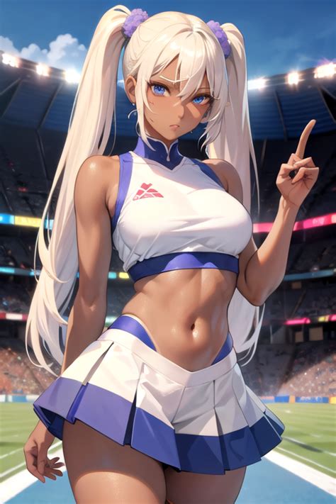 Rule 34 Ai Generated Cheerleader Dark Skin Silver Hair Tagme 8455062