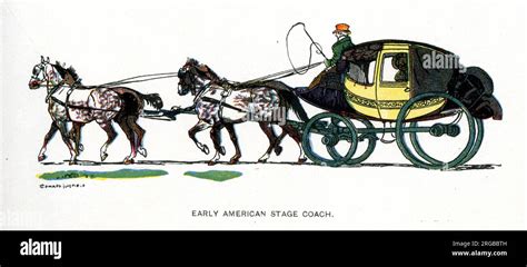 Early American stage coach Stock Photo - Alamy