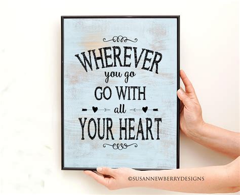 Wall Art Wherever You Go Go With All Your Heart - Etsy