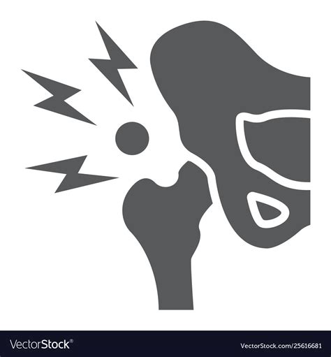 Hip Pain Glyph Icon Body And Injure Royalty Free Vector