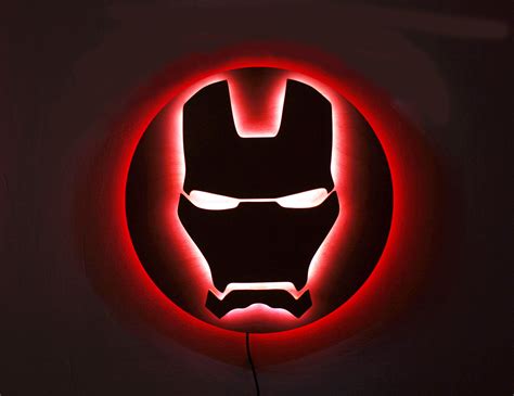 Iron Man Night Lights Avengers Superhero Sign Marvel Led Lamp