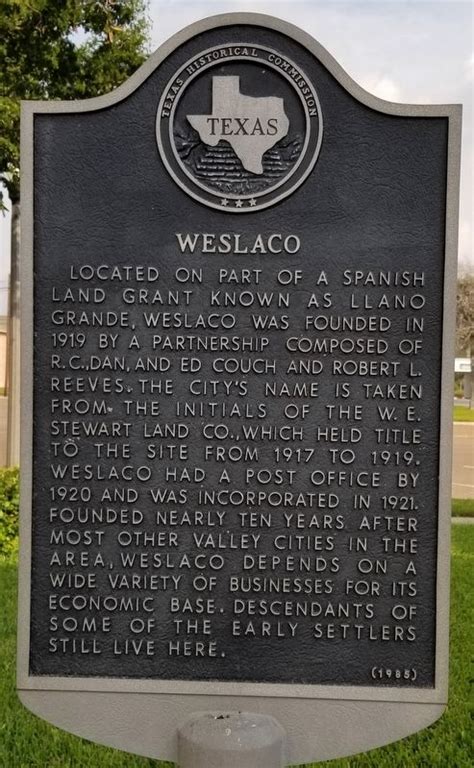 Weslaco Historical Marker