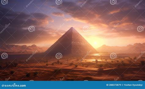 Pyramid Of Cheops Great Pyramid Of Giza Egypt Fantastic View Stock