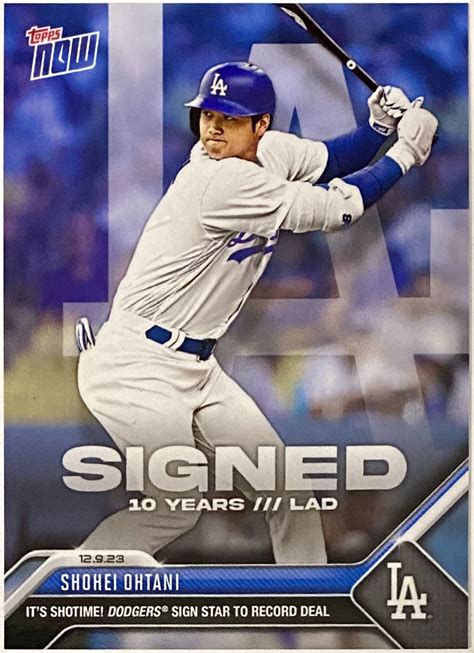 Shohei Ohtani Topps Now Los Angeles Dodgers Baseball Signed