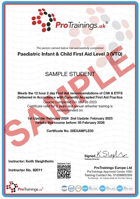 Level 3 Paediatric First Aid Meets Ofsted Requirements