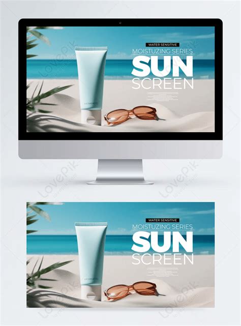 바다 해변 선글라스 식물 잎 자외선 차단제 화장품 웹 Ui 배너 이미지 사진 469152444 무료 다운로드