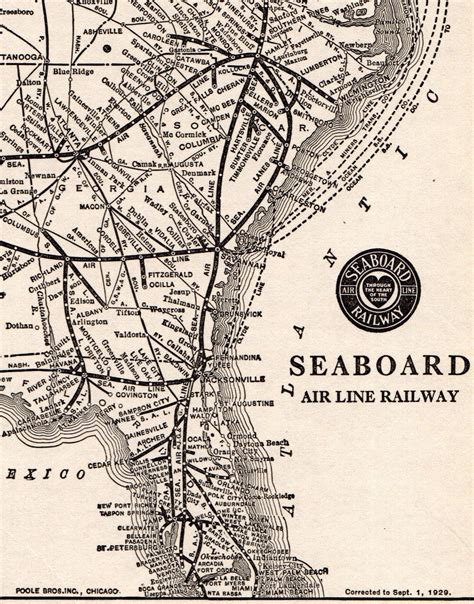 1913 Antique Seaboard Airline Railway Map Vintage Railroad Map - Etsy ...