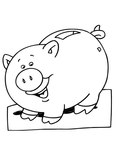 Piggy Bank Coloring Page - Coloring Home