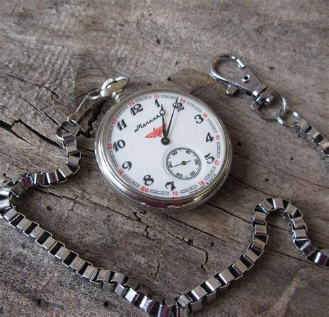 Russian Vintage Pocket Watch Molnija Train With By Teddiscovery