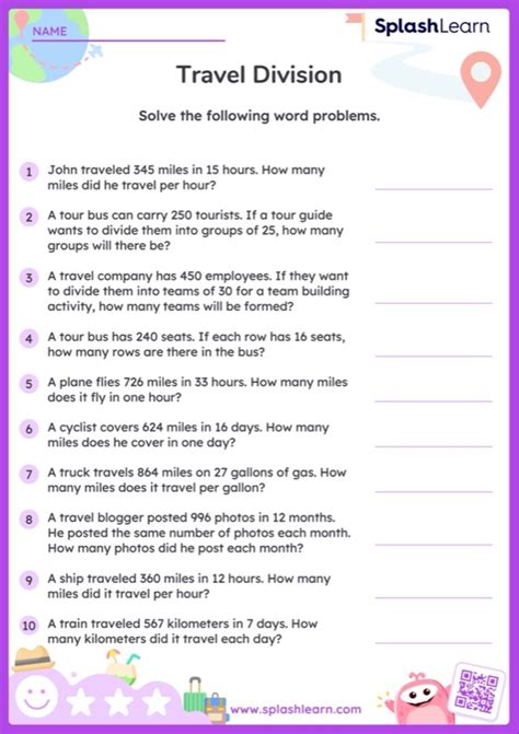 Division Word Problems Worksheets For 5th Graders Online Splashlearn