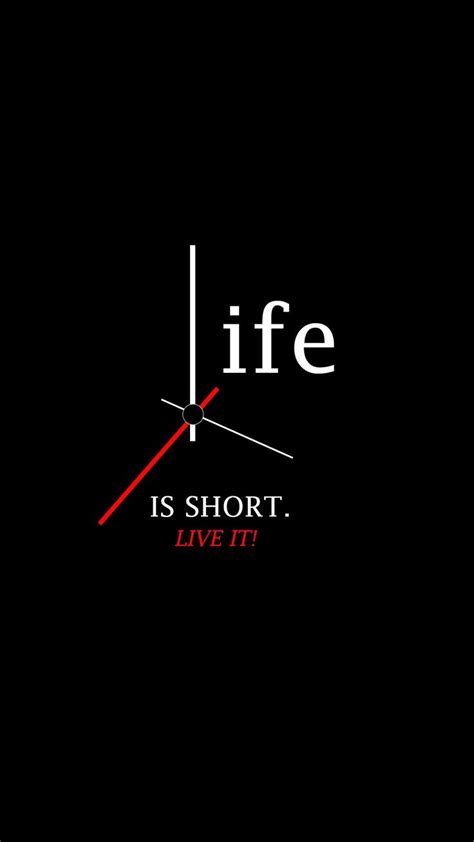 The Words Life Is Short Live It On A Black Background With Red And