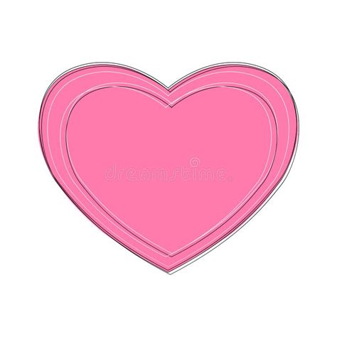 Pink heart vector isolated stock vector. Illustration of romantic ...