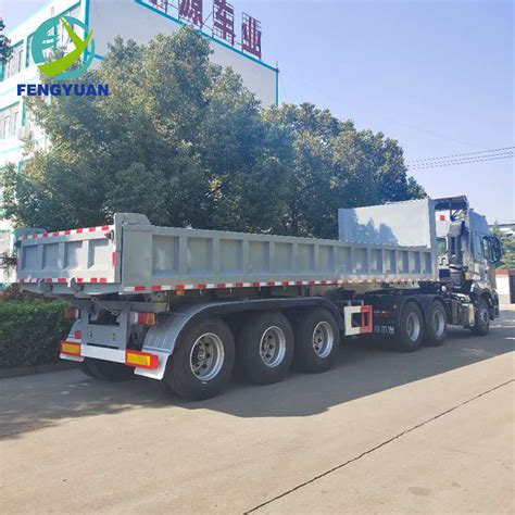 Fengyuan Brand 3 Axle Drop Side Tipper Semi Trailer Dump Trailer And