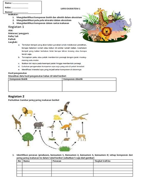 Lkpd Ekosistem 1 Pdf