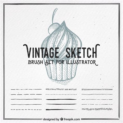 Vintage Sketch Brush Set For Illustrator Vector Free Download