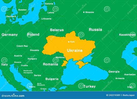 Map Illustrations of Ukraine, Russia and Neighboring Countries Stock ...