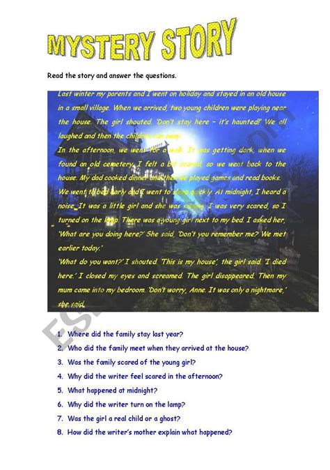 Mystery story! - ESL worksheet by marivalle