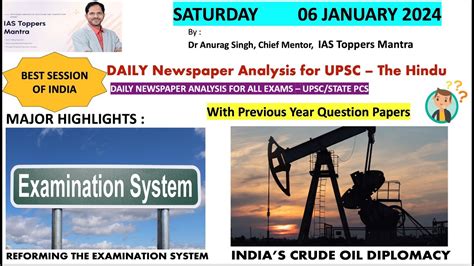 Daily NewsPaper Analysis For UPSC I The Hindu 06 JANUARY 2024 Crack