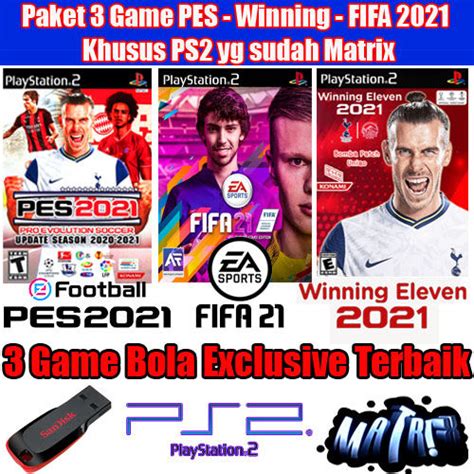 Paket Flashdisk 3 Game PS2 PS 2 PES 2021 Winning Eleven 2021 FIFA