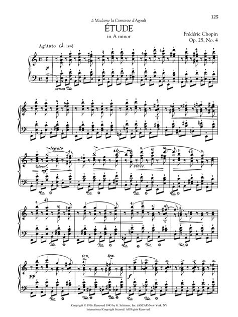 Etude In A Minor Op No Sheet Music Fr D Ric Chopin Piano Solo