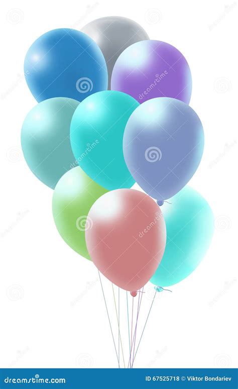 Multi Gekleurde Ballon Op Een Witte Achtergrond Stock Illustratie