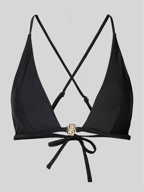 Kup online BOSS Top bikini z aplikacją z logo model BETH czarny