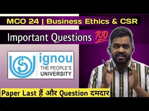 MCO 24 Important Questions Business Ethics CSR IGNOU