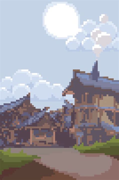 [OC][NEWBIE] Small Town : PixelArt | Pixel art tutorial, Pixel art ...