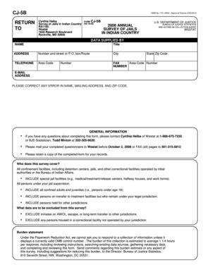 Fillable Online Bjs Ojp Usdoj 2008 Annual Survey Of Jails In Indian