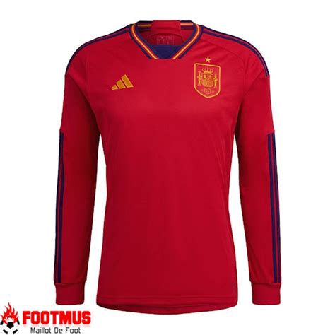 Flocage Maillot De Foot Espagne Domicile Manches Longues Coupe Du Monde