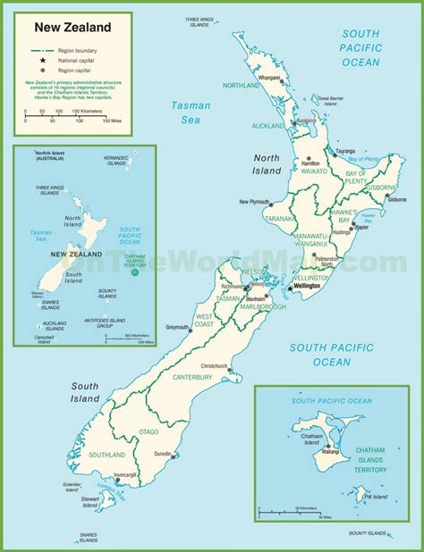 New Zealand political map - Ontheworldmap.com