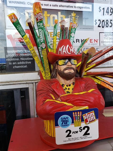 Macho Man Slim Jim container at a gas station : r/mildlyinteresting