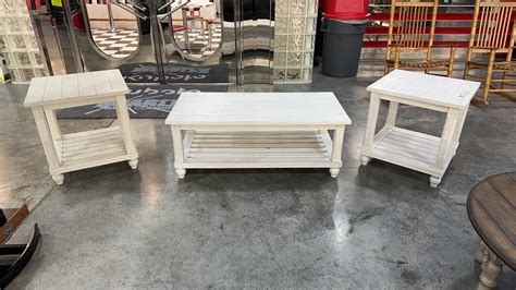 28 White Rustic Table 3 Pc Set Live And Online Auctions On