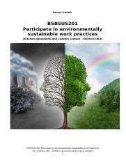 BSBSUS201 Particiapte In Environmentaly Sustainable Practices Student