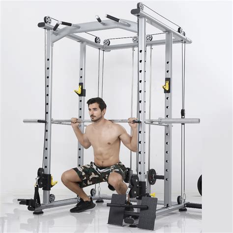 Home Body Building Cable Crossover Multifunctional Power Cage Squat