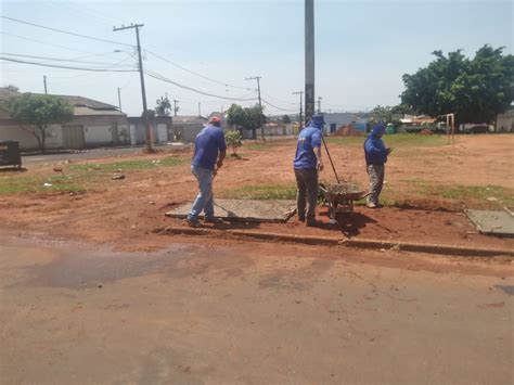 Prefeitura Inicia Cal Amento Em Obra De Pra A No Bairro Jardim Cana