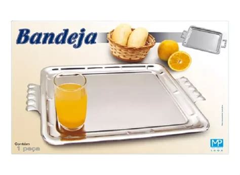 Bandeja Retangular Em Inox Grande Lisa 088l Parcelamento sem acréscimo