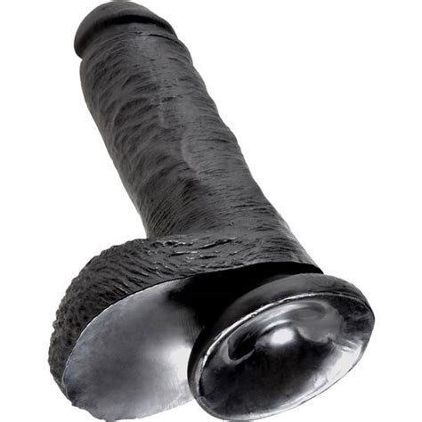 King Cock Pene Realistico Con Testiculos Cm Negro Dildos Sexshop