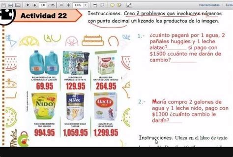 Crea Dos Problemas Con Punto Decimal Utilizando Los Productos Ahí Dice Ayuda Espara Hoy