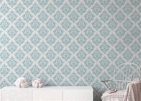 Tiffany Blue Damask Wallpaper