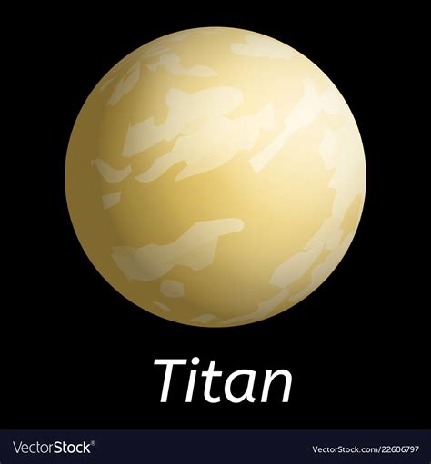 Titan Planet Icon Realistic Style Royalty Free Vector Image