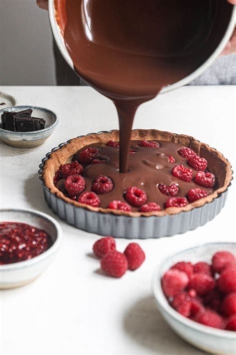 Dark Chocolate Ganache Raspberry Tart Belula