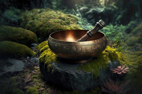 Premium Photo Tibetan Singing Bowl For Meditation In Nature