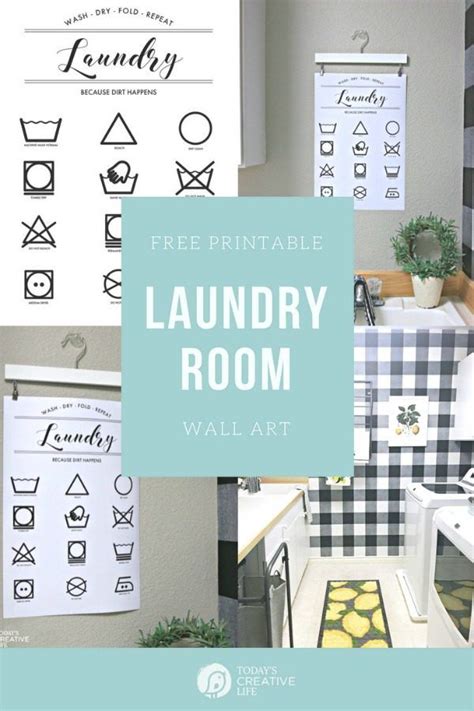 Printable Laundry Symbols Wall Art Kitchen Wall Art Printables