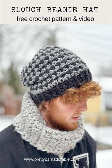 Free Crochet Slouchy Beanie Hat Pattern All Sizes Newborn To Adult