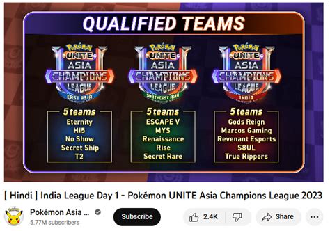 Skyesports On Twitter We Are Live With Pokemon Unite Asia Champions